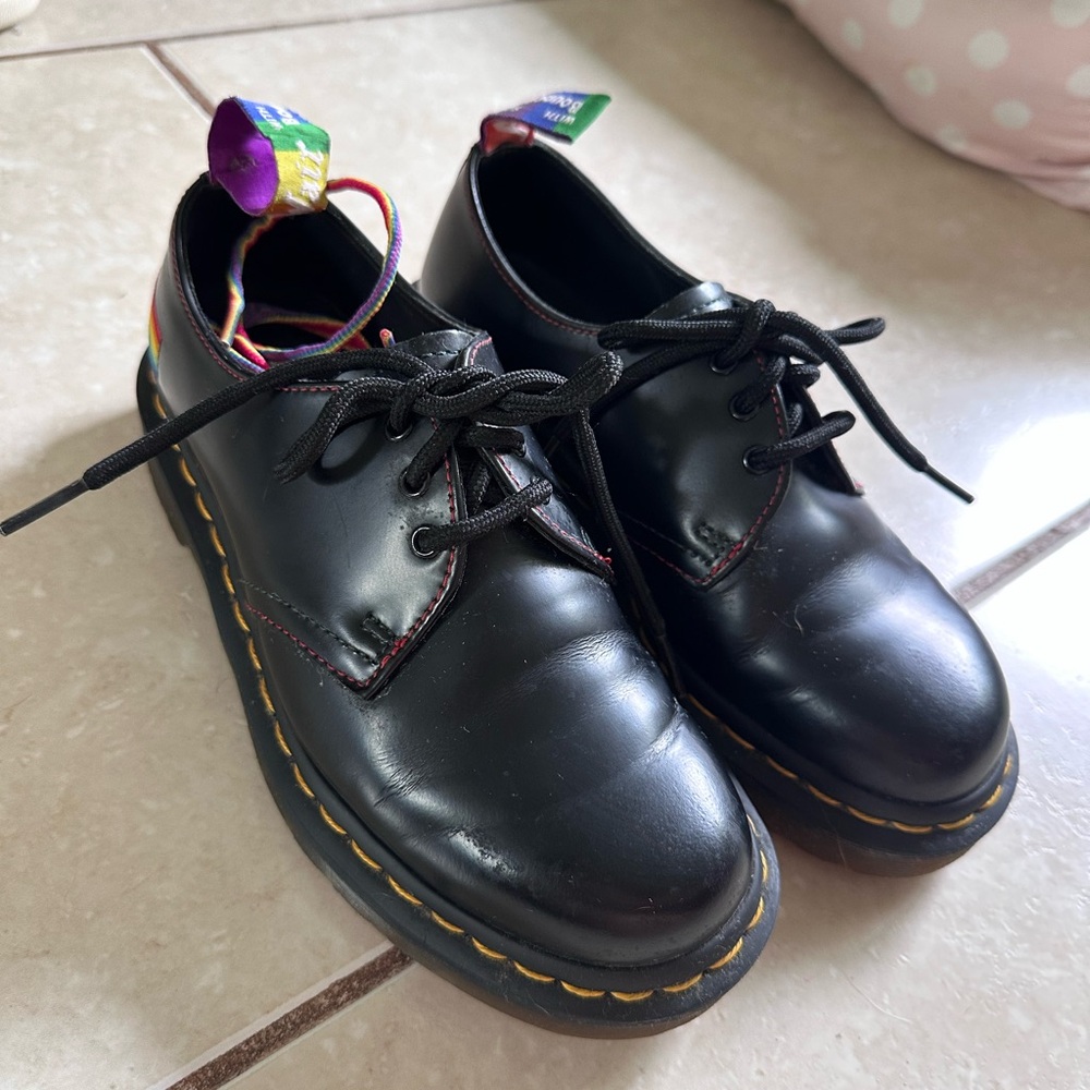 Dr. Martens 1461 Pride Smooth Leather Shoes in Black